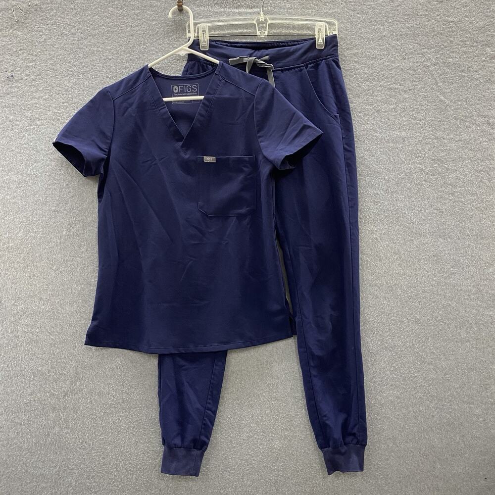 FIGS Scrub Set Womens XS /XS Tall Navy Catarina Top Zamora Jogger Pants READ 2pc